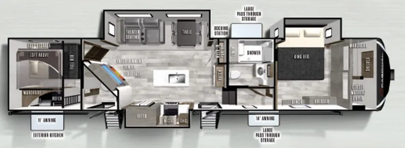 Forest River Cardinal Limited 352BHLE floor plan