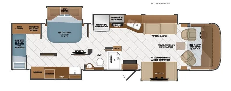 Fleetwood Pace Arrow 35RB floor plan