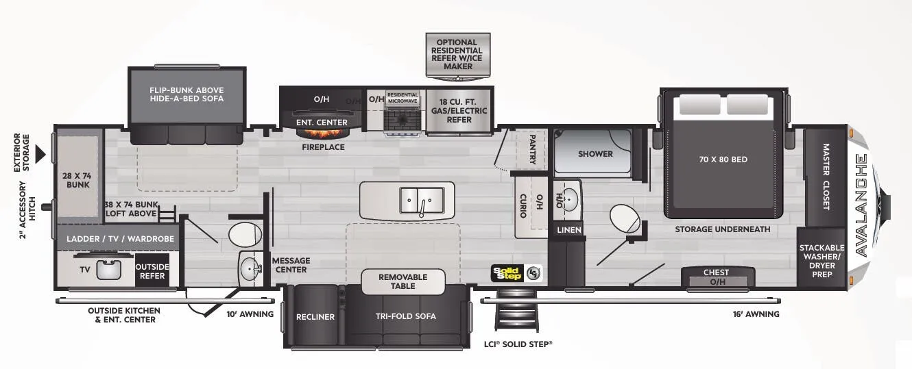 Keystone Alpine Avalanche Edition 378BH floor plan