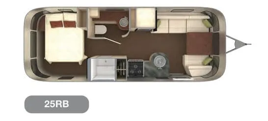 Airstream International 25RB floor plan