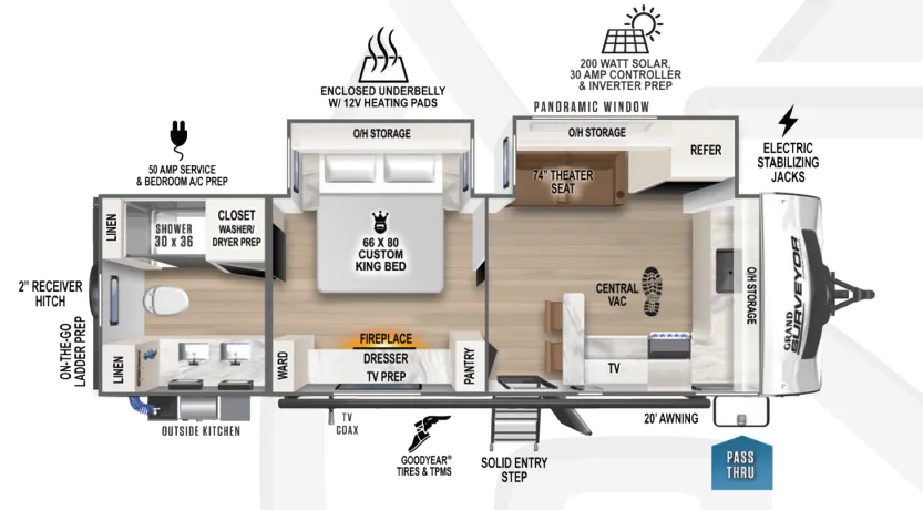 2024 Forest River Grand Surveyor 268FKBS - Floor plan