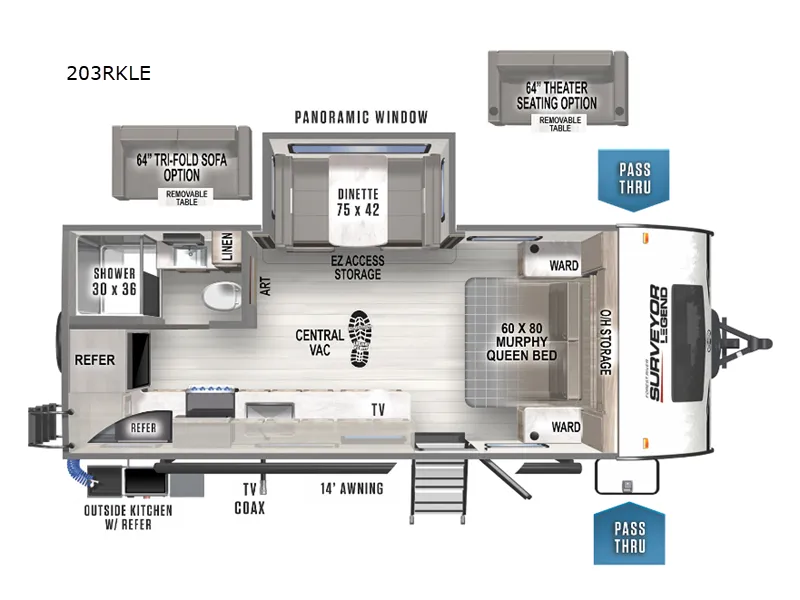 2022 Forest River Surveyor Legend 203RKLE floor plan