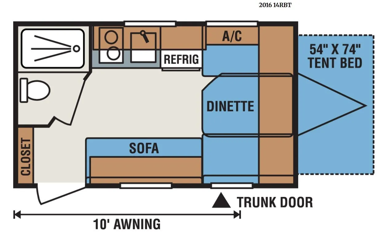 K-Z Sportsmen Classic 14RBT floor plan