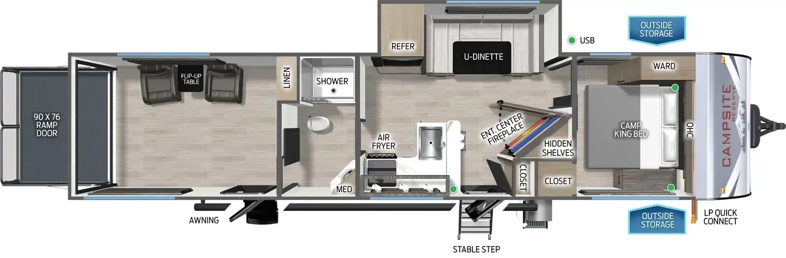 2026 Forest River Campsite Reserve 28SW - Floor plan
