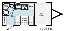 2022 Winnebago Micro Minnie 1708FB - Floor plan