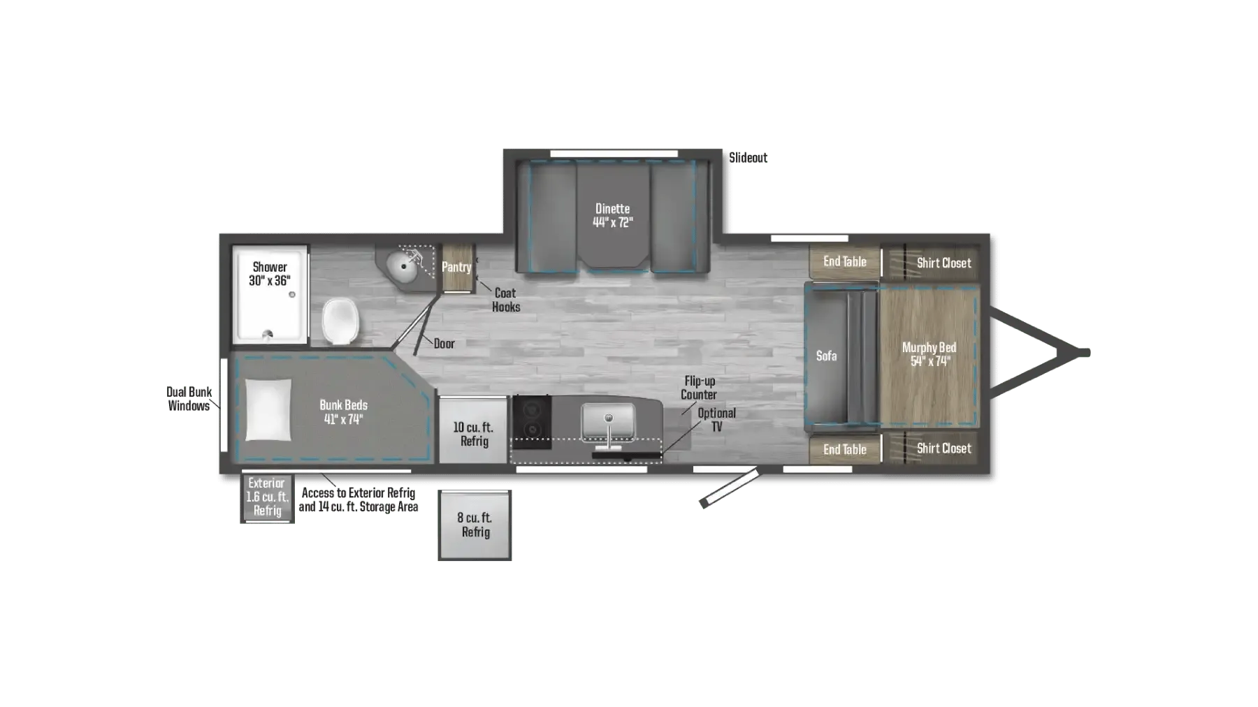 Winnebago M-Series 2326MBBH floor plan