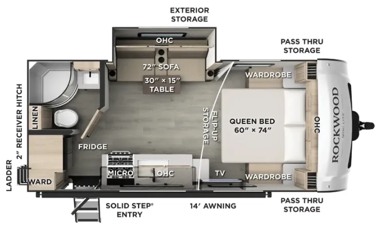 2027 Forest River Rockwood Mini Lite 2109S - Floor plan