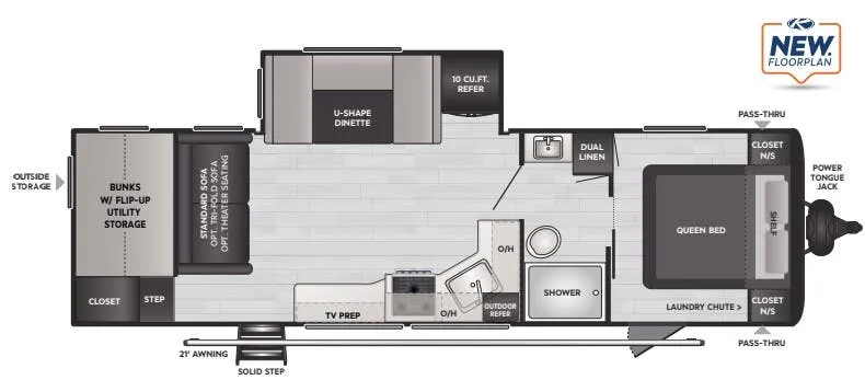 Keystone Hideout 28BUSWE floor plan