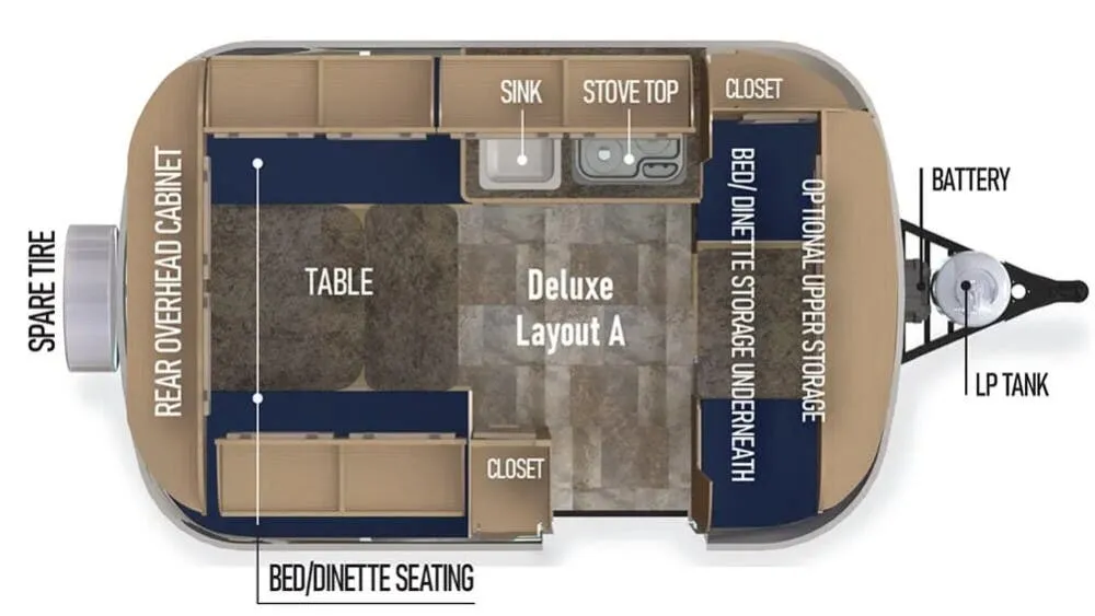 Scamp 13 Deluxe 13 DELUXE LAYOUT A floor plan