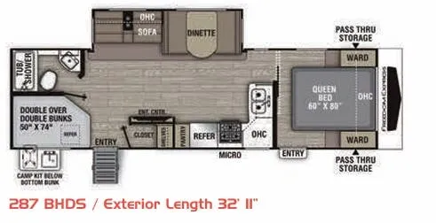 Coachmen Freedom Express Ultra Lite 287BHDS floor plan