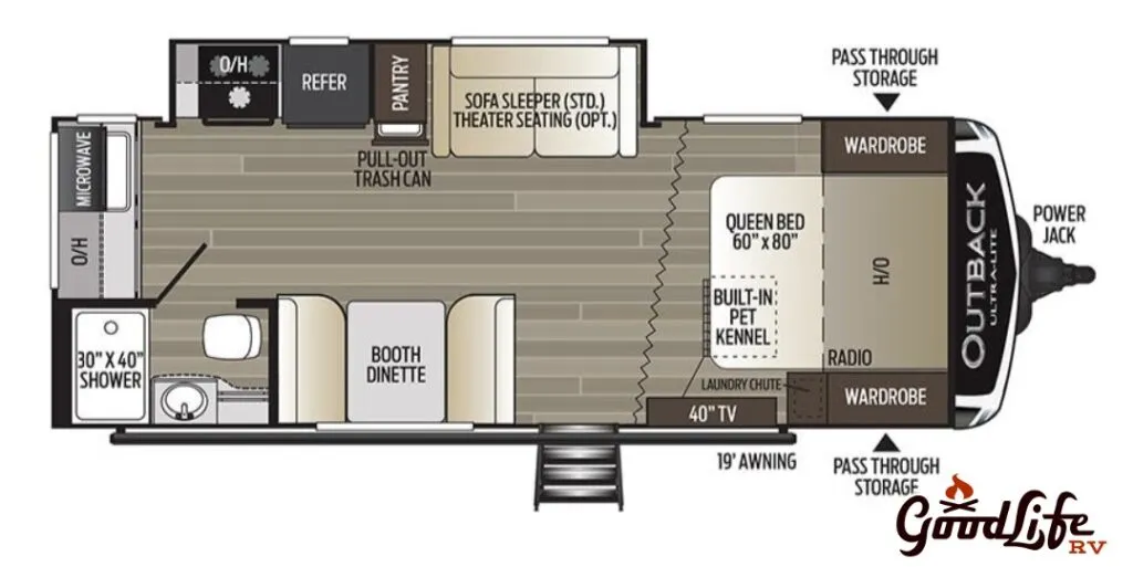 2023 Keystone Outback Ultra-Lite 221UMD - Floor plan