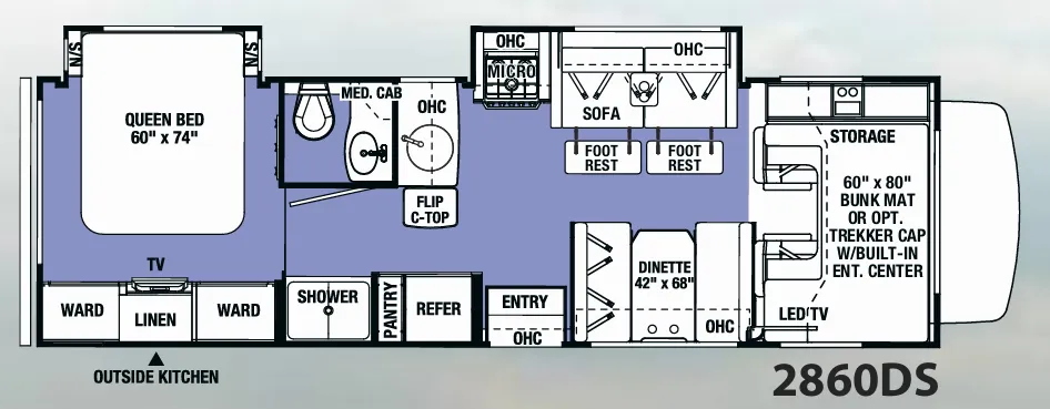 Forest River Sunseeker 2860DS floor plan