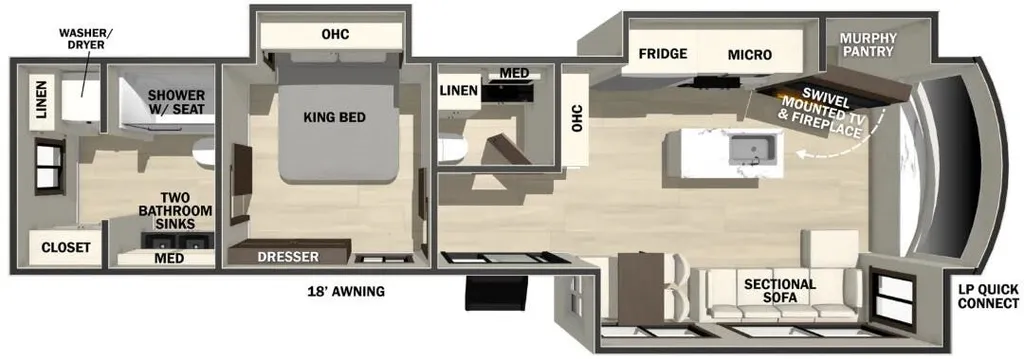 2026 Forest River Cedar Creek Cottage 40CFL2B floor plan