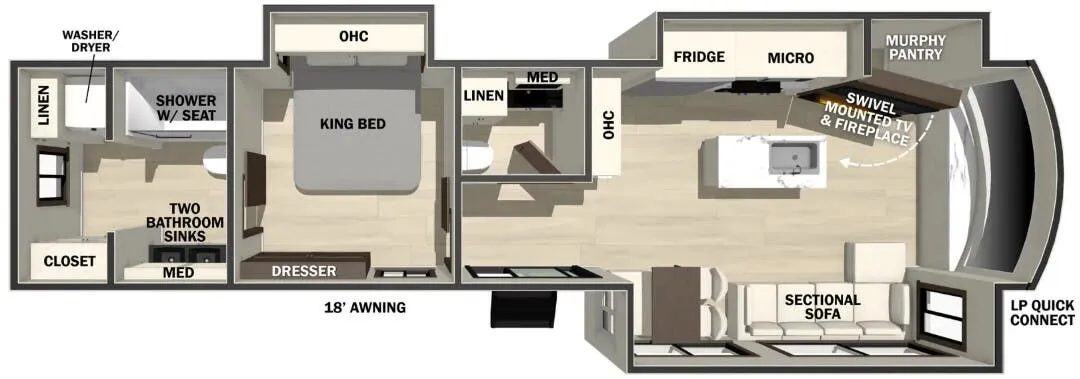 2026 Forest River Cedar Creek Cottage 40CFL2B - Floor plan