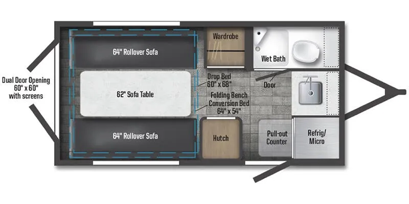 Winnebago HIKE 100 FLX H1316SB floor plan