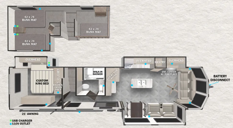 2023 Forest River Wildwood Grand Lodge 42FLDL - Floor plan