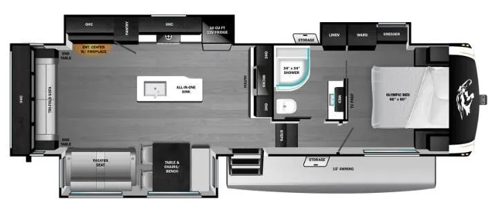 2026 Open Range RV Roamer 29RLDS - Floor plan