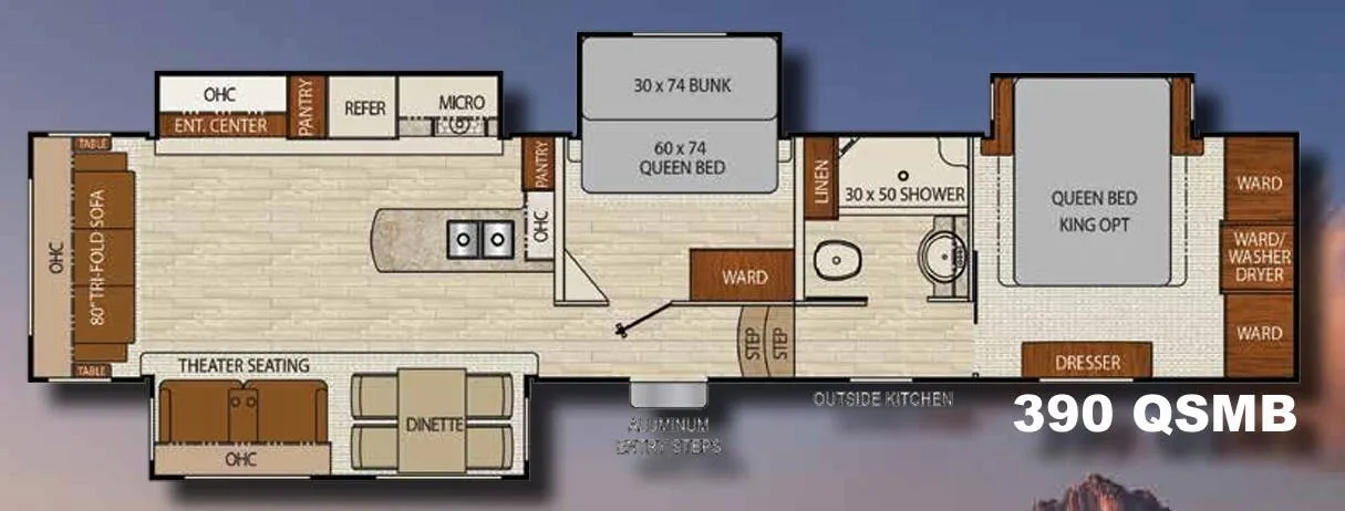 Coachmen Chaparral 390 QSMB floor plan