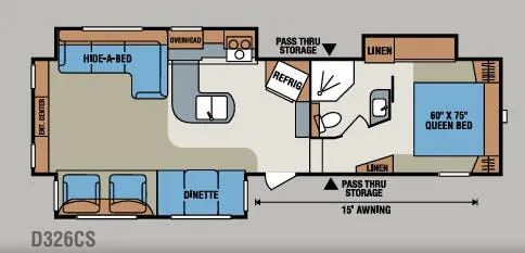 K-Z Durango 1500 D326CS floor plan