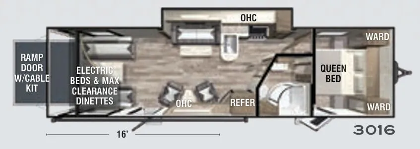 Forest River XLR Hyperlite 3016 floor plan