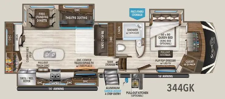 Grand Design Solitude 344GK floor plan