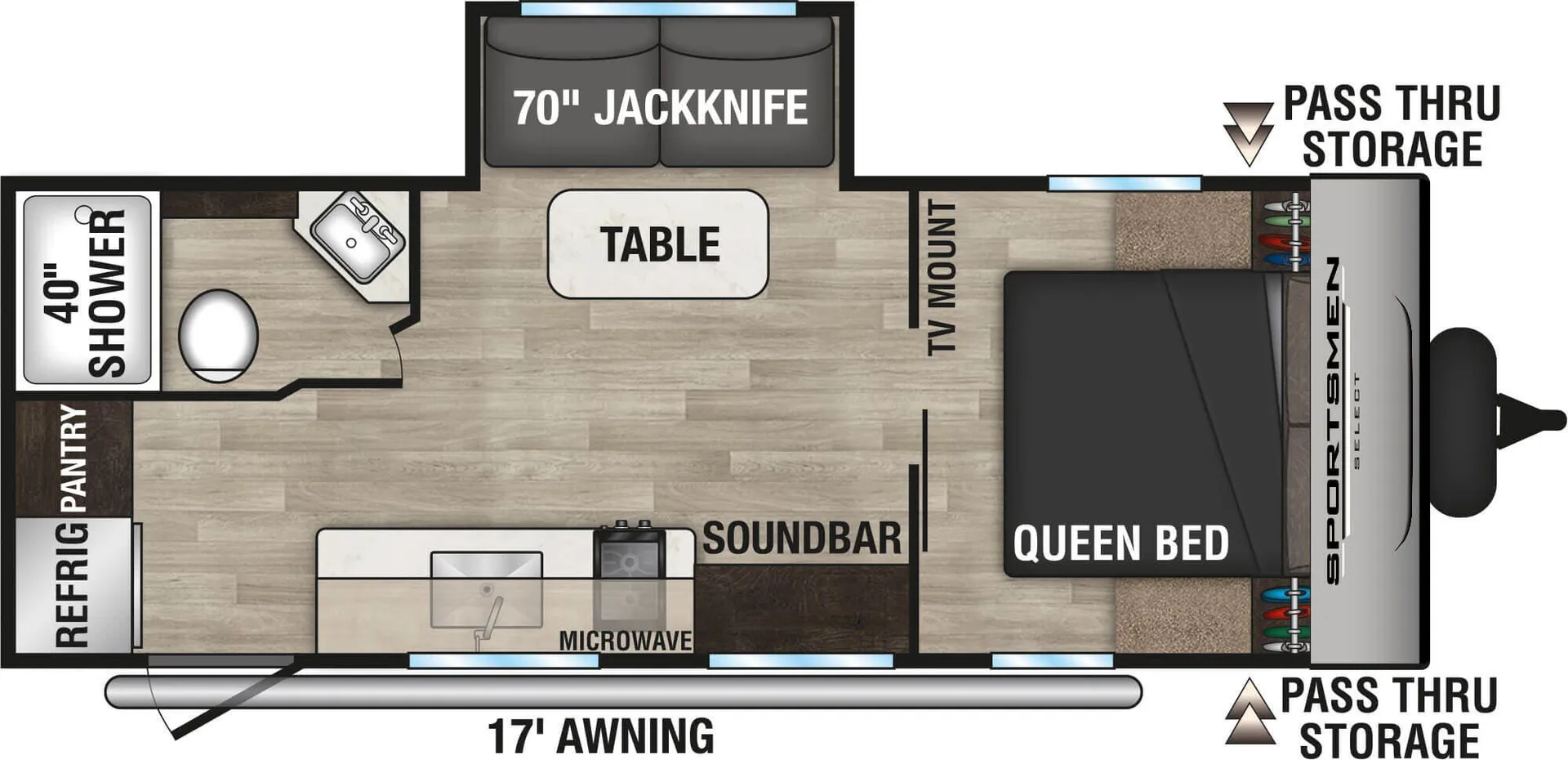 K-Z Sportsmen Select 221RKSL floor plan