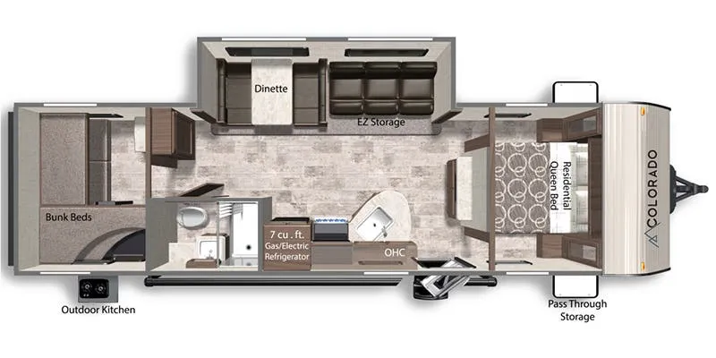 2022 Dutchmen Colorado 29BHC - Floor plan