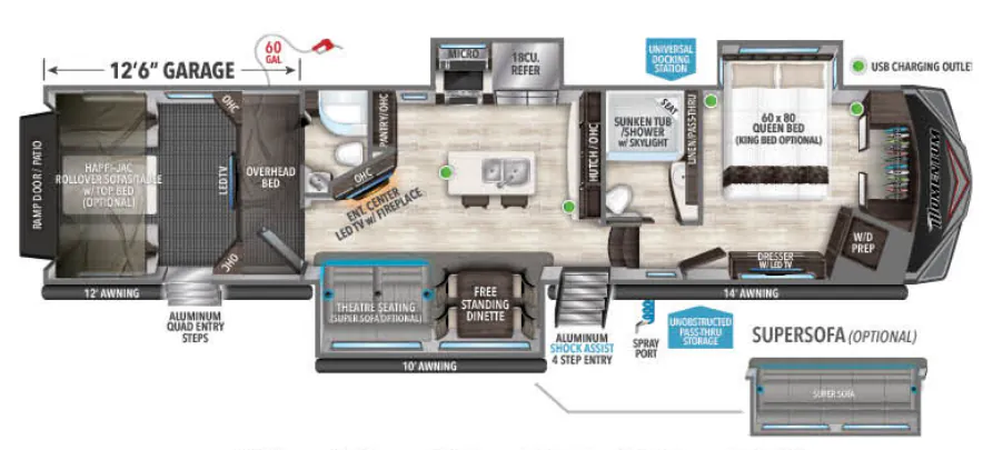 Grand Design Momentum 397THS floor plan