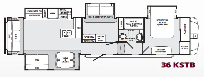 Palomino Sabre 36 KSTB floor plan
