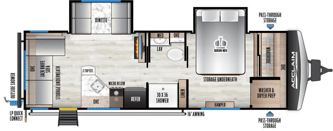 East to West Acclaim 2550DS floor plan