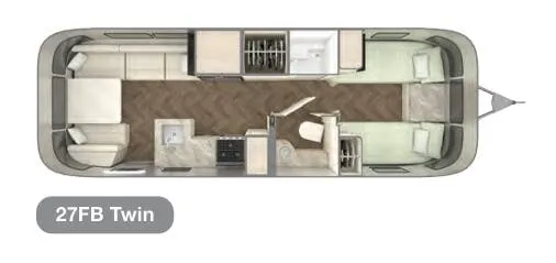 Airstream International 27FB Twin floor plan