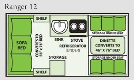 2023 Aliner Ranger 12 floor plan