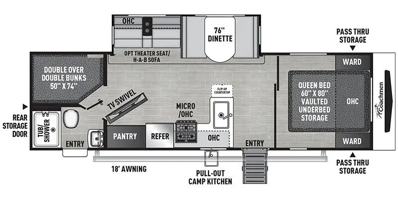 2024 Coachmen Freedom Express Ultra Lite 288BHDS - Floor plan