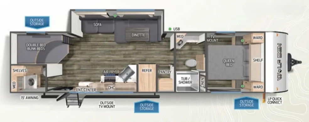 Forest River Cherokee Wolf Den 282DS floor plan