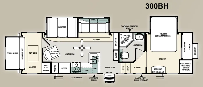Forest River Sandpiper 300BH floor plan