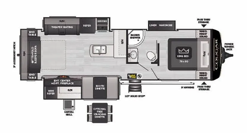 2022 Keystone Cougar Half-Ton 29RLKWE - Floor plan