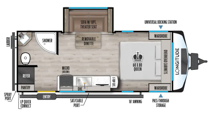 East to West Longitude 185RB floor plan