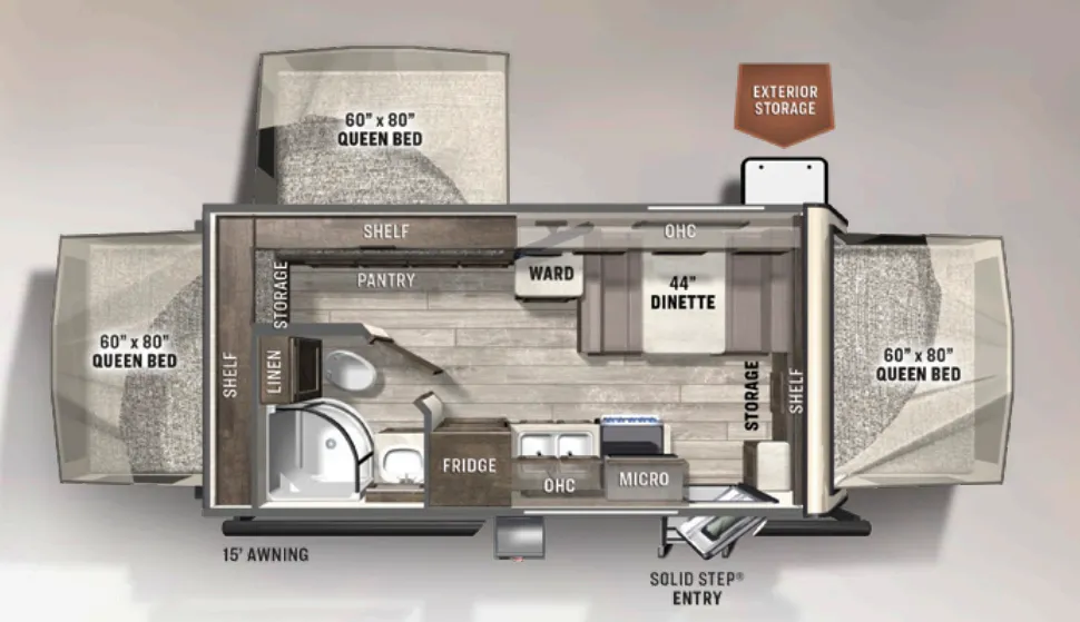 Forest River Rockwood Roo 183 floor plan
