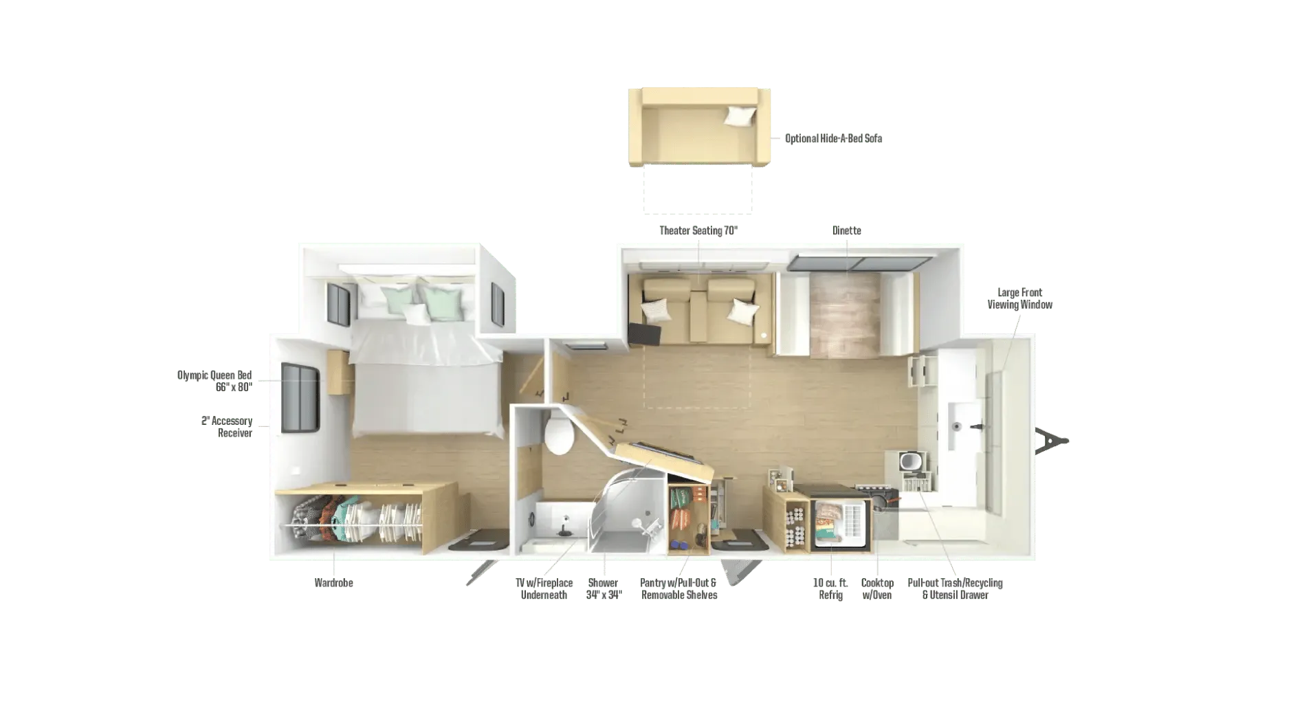 2026 Winnebago Thrive 26FKD - Floor plan