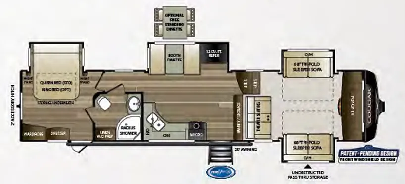2018 Keystone Cougar 367FLS floor plan