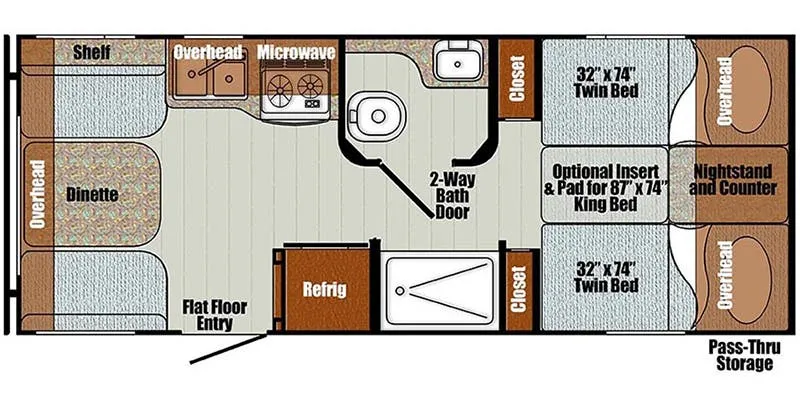 Gulf Stream Vintage Cruiser 19TWD floor plan