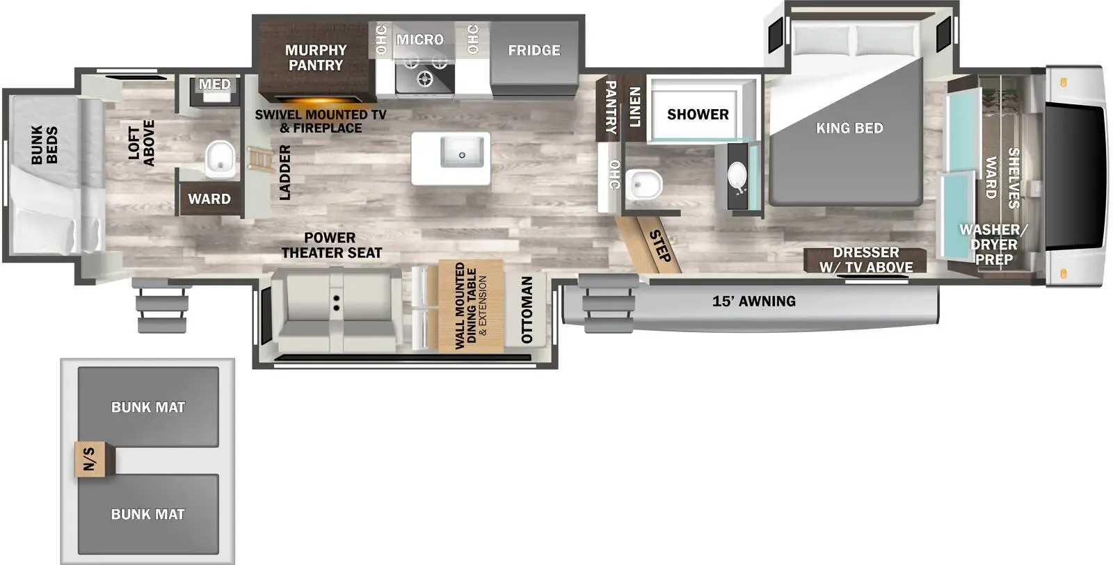 Forest River Cedar Creek Experience 3525LF floor plan