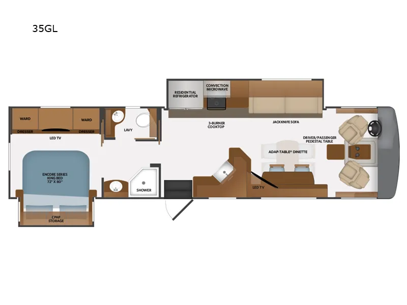 2026 Fleetwood Bounder 35GL floor plan