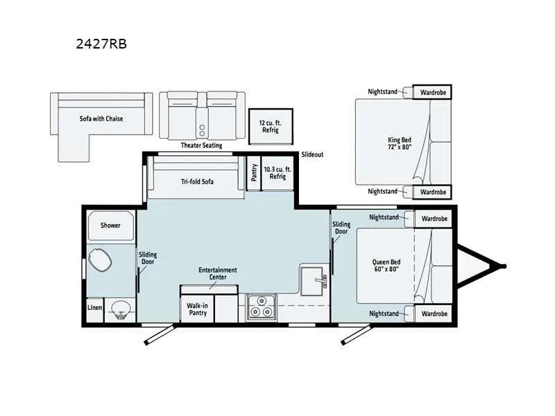 2021 Winnebago Voyage 2427RB - Floor plan