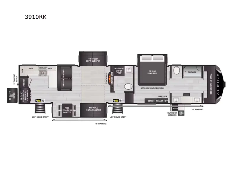 2025 Keystone Alpine 3910RK - Floor plan