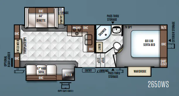 Forest River Rockwood Ultra Lite 2650WS floor plan