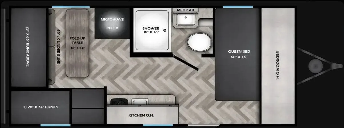 CrossRoads Zinger 18QB floor plan