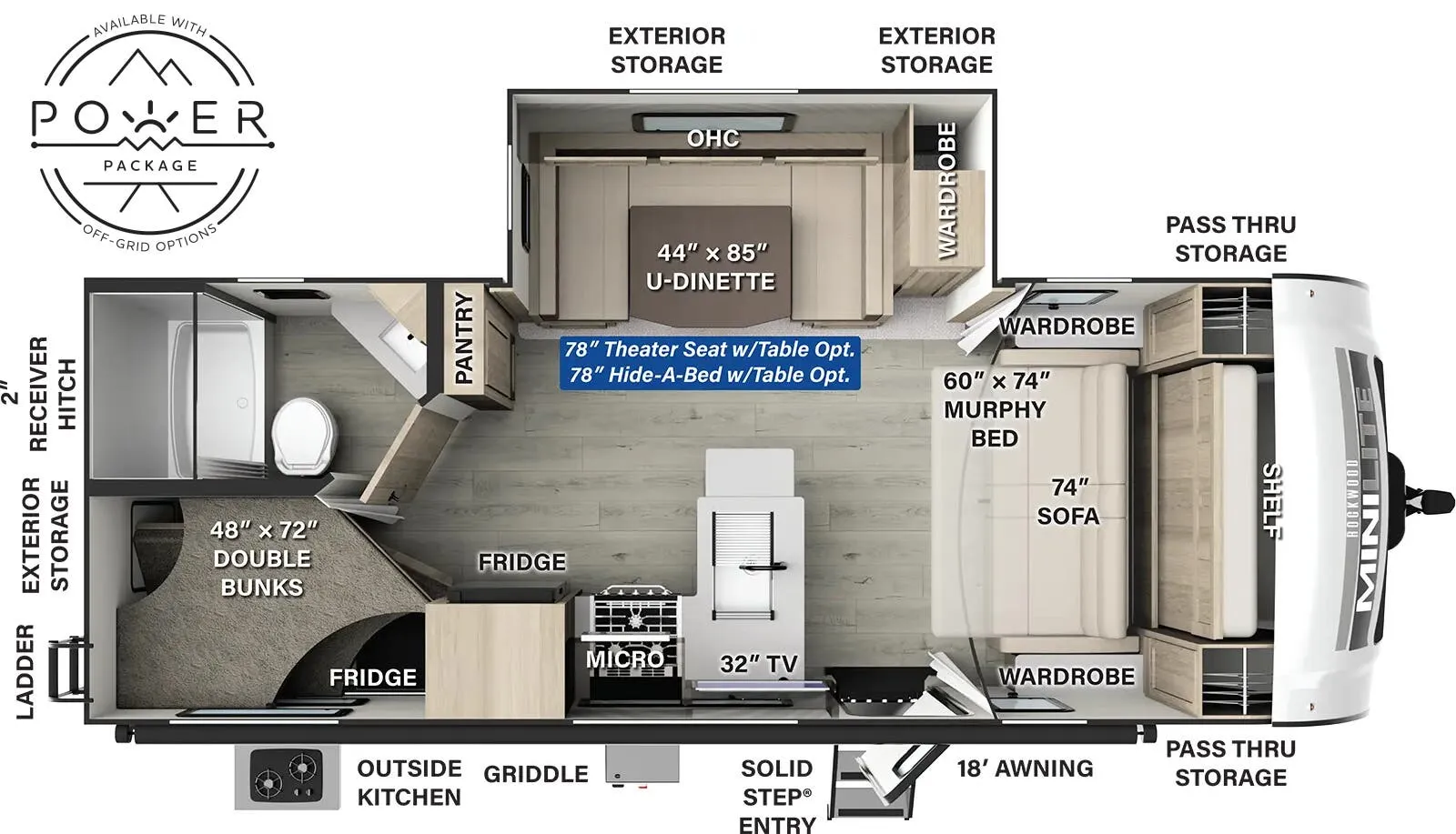 Forest River Rockwood Mini Lite 2509S floor plan
