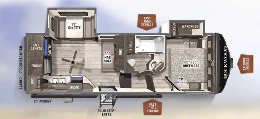 Forest River Rockwood Ultra Lite 2445WS floor plan