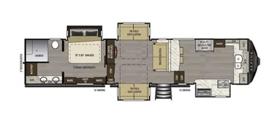 Keystone Alpine 3790FK floor plan